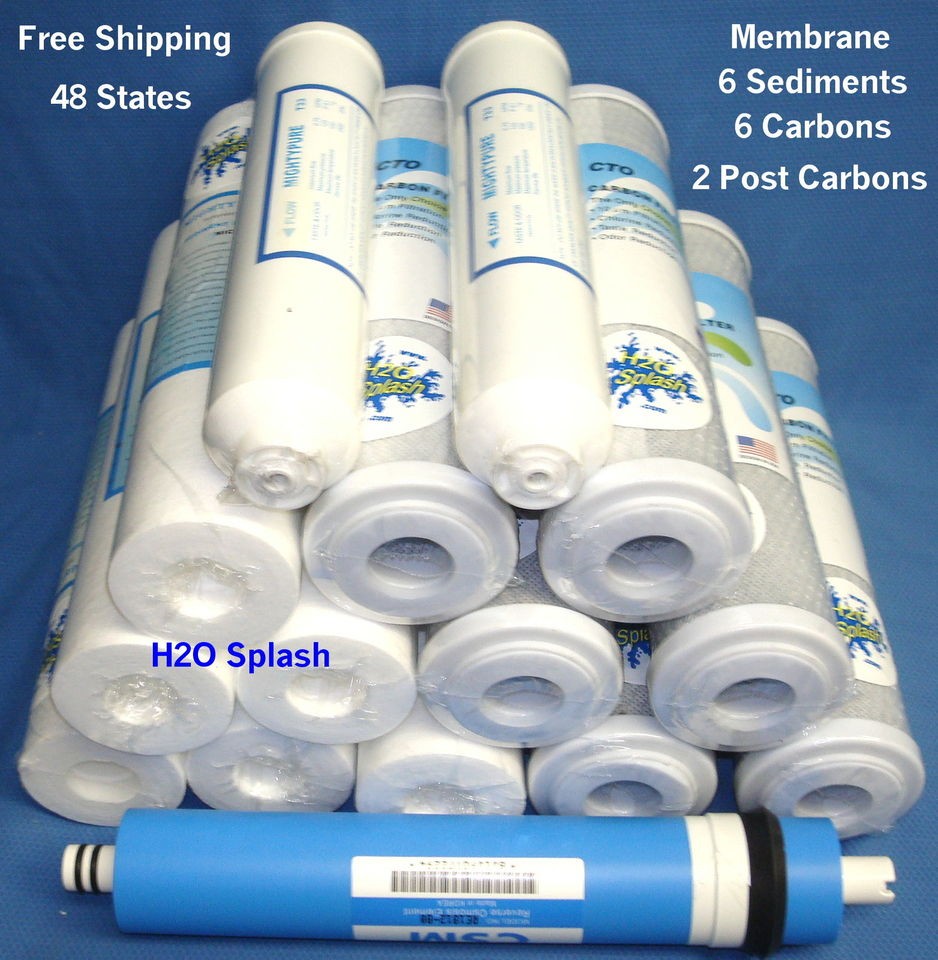   Replacement Filter 150gpd RO System 6 Carbon 6 Sediment 2 Inline