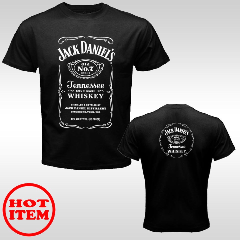 Rare Jack Daniels Tennessee Whiskey 2 Side Mens T Shirt Size S,M,L 