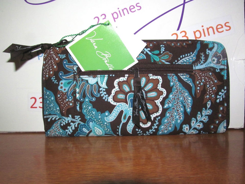 VERA BRADLEY RARE JAVA BLUE TRAVEL ORGANIZER WALLET NWT