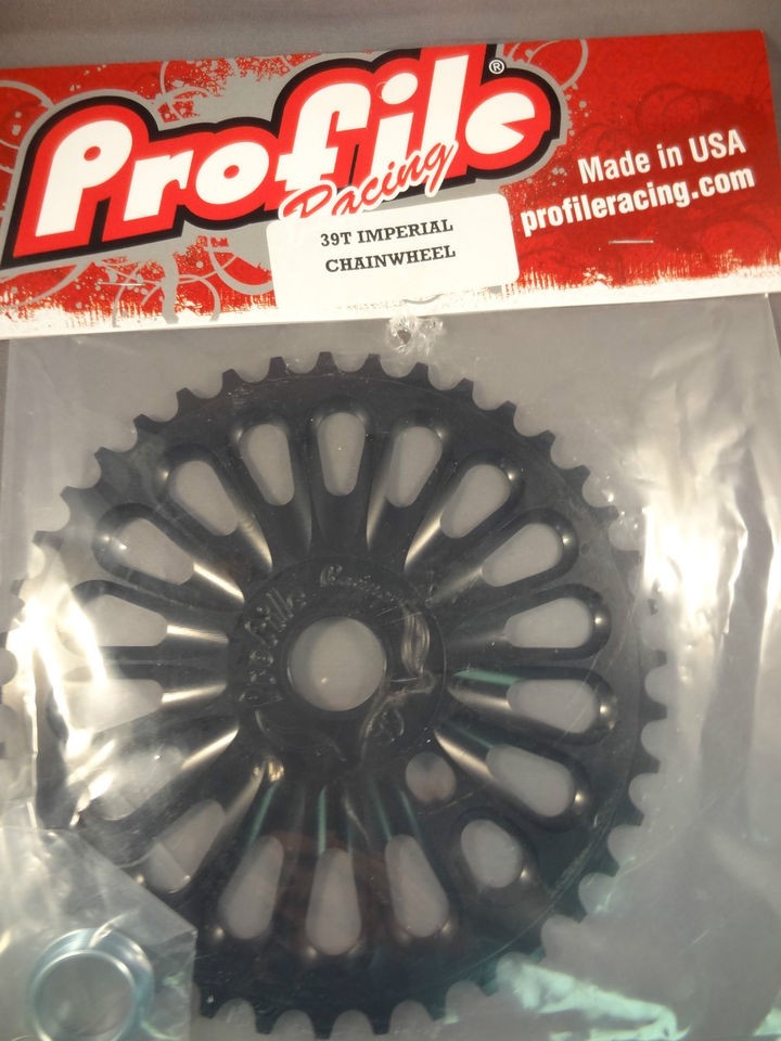 Profile Imperial Sprocket Bmx Racing Bikes 39 T Black Aluminum 3 