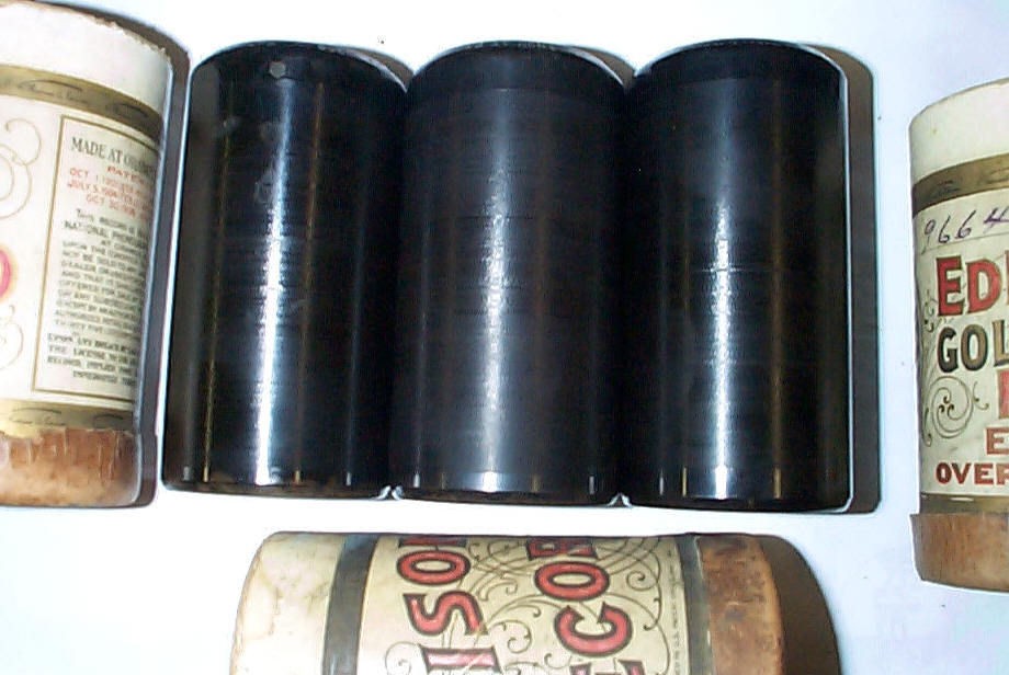 NICE EDISON PHONOGRAPH 2m CYLINDER RECORDS #9252 + #8781 + #9515