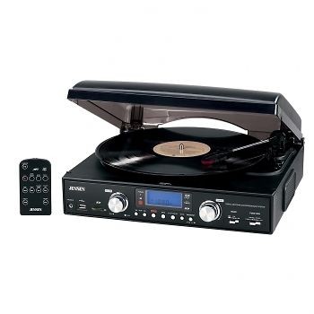 JENSEN 3 SPEED VINYL LP RECORD PLAYER TURNTABLE  ENCODING USB AM FM 