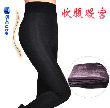 Koala Velvet High Waist Wave Pattern Leggings Tights Thicken Stretchy 