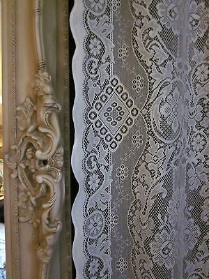 Jessica VICTORIAN DESIGN Cream COTTON LACE Panels 36 x 63 