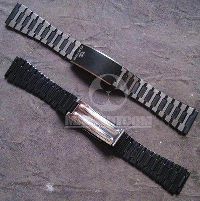   Black Color coated SQ Bracelet James Bond TYPE 80s Lug 20 mm Japan