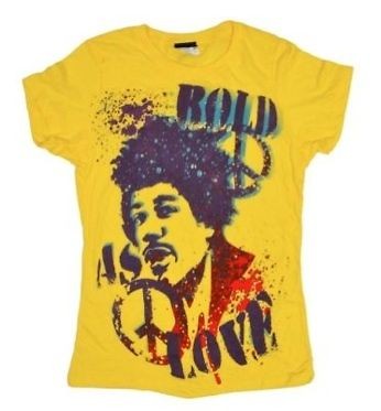 JIMI HENDRIX BOLD LOVE T SHIRT WOMEN SIZE LARGE