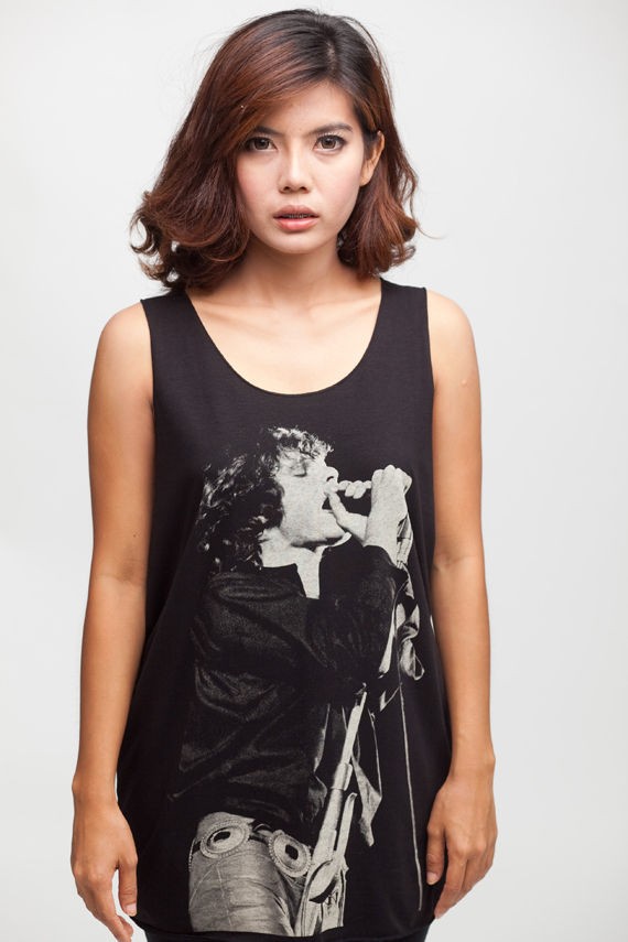 Jim Morrison HARD ROCK Vintage Art WOMEN TANK TOP T SHIRT Vest Dress 