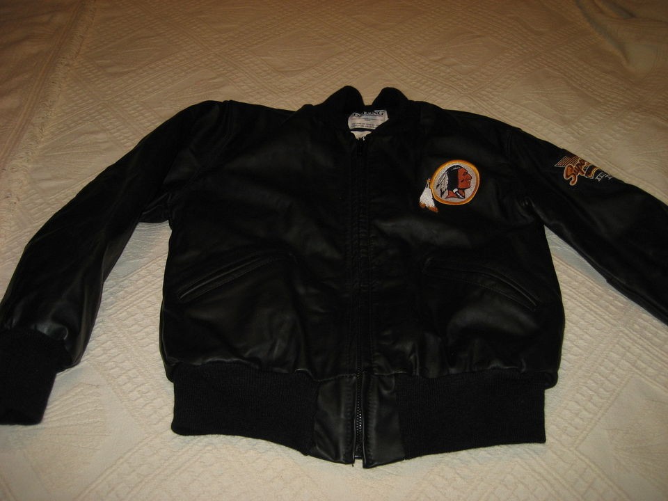 DeLong Team NFL Jacket Washington Redskins Size Small 100% Leather 