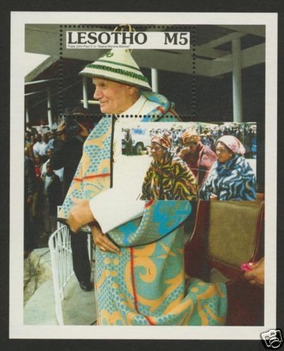 Lesotho 782 MNH Pope John Paul II, Seana Marena Blanket