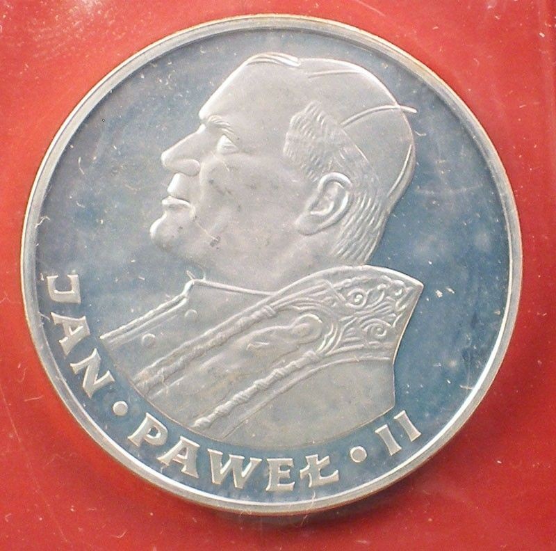   PR 100 Zlotych Silver Coin Celebrating 1983 Visit Pope John Paul II