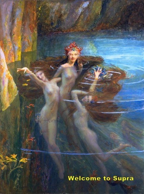 The Nereides Gaston Bussiere repro oil painting