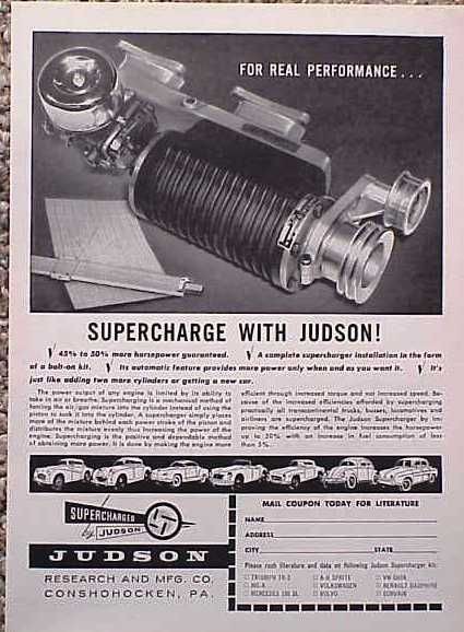 1963 Judson Supercharger ORIGINAL OLD AD C MY STORE 4MORE 5+= FREE 