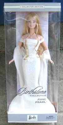 barbie birthstone june pearl 2002 blonde nrfb 