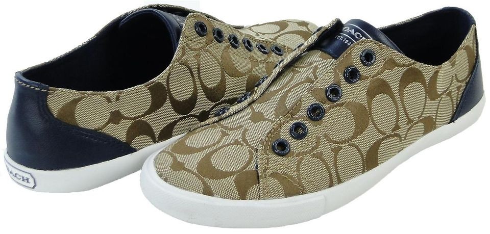 Coach Women Lucey 12 CM Signature C Sneakers Khaki  Navy, Black 