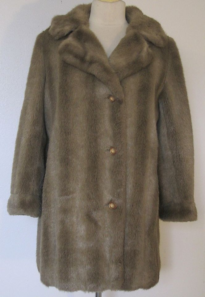 VINTAGE MARTINIQUE DUBROWSKY & JOSEPH faux fur COAT 8 Ladies