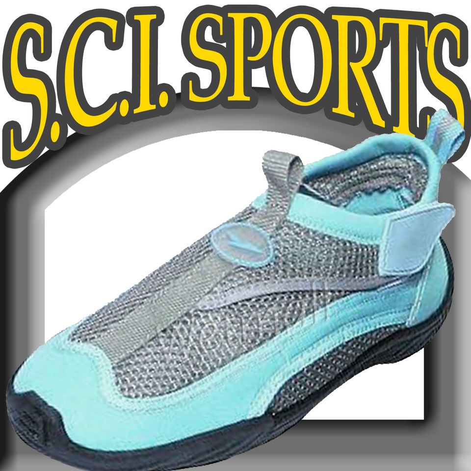   On Water Shoes Aqua Socks Pool Beach Surf Boat Aerobics Light Blue