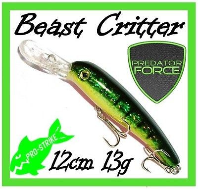 PREDATOR FORCE PRO STRIKE BEAST CRITTER LURES 120mm 13g UK MADE PLUG 