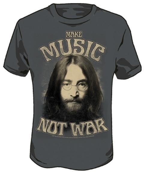 New Licensed John Lennon Make Music Not War Adult T Shirt S M L XL XXL