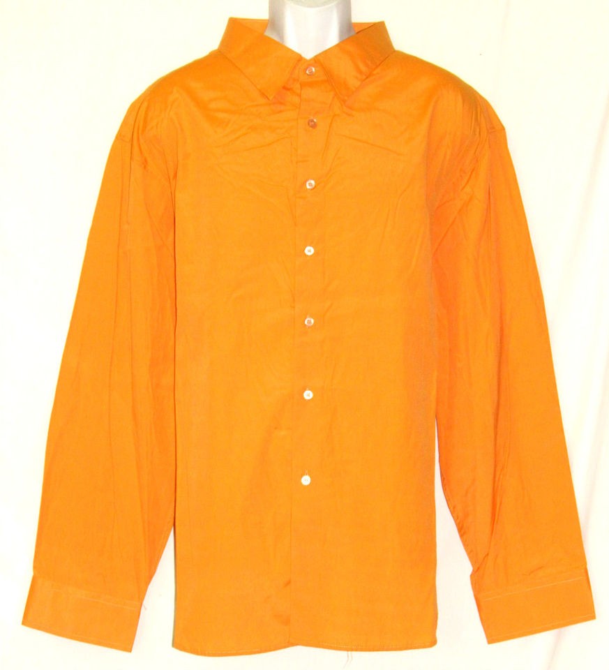 KARL KANI New Modern Slim Fit Tangerine Button Up Shirt Choose Size 