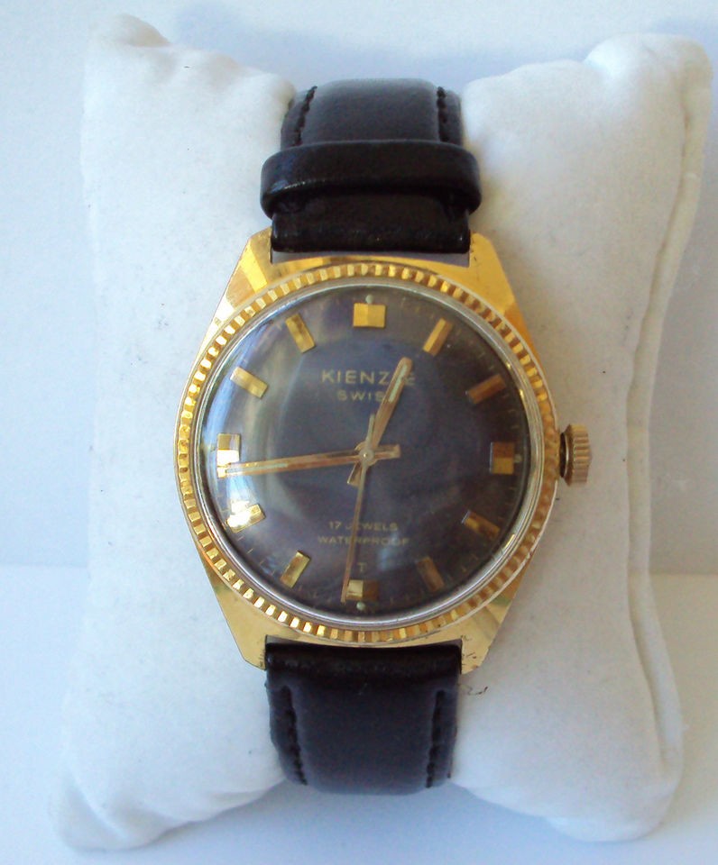 VINTAGEKIENZLE GOLD PLATED MENS SWISS MECHANICAL WATCH WORKS 