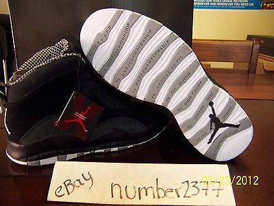 retro 2012 air jordan x 10 black stealth size 13