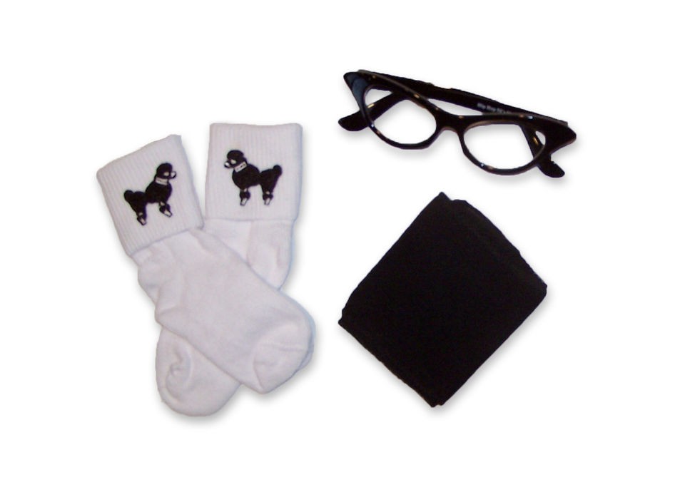 50s BABY/TODDLER acc. lot   Bobby Socks   Cateye Glasses   Scarf 