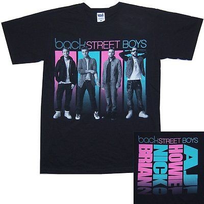 BACKSTREET BOYS LINE UP PIC FIRST NAMES TOUR 2011 BLACK T SHIRT 