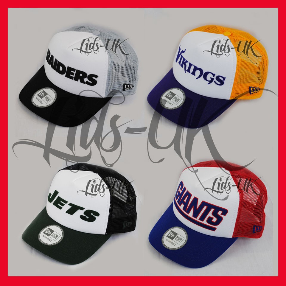 NEW ERA NFL FRESH NY JETS GIANTS RAIDERS VIKINGS ADJUSTABLE MESH 