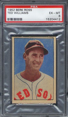 1952 berk ross ted williams psa 6 boston red sox