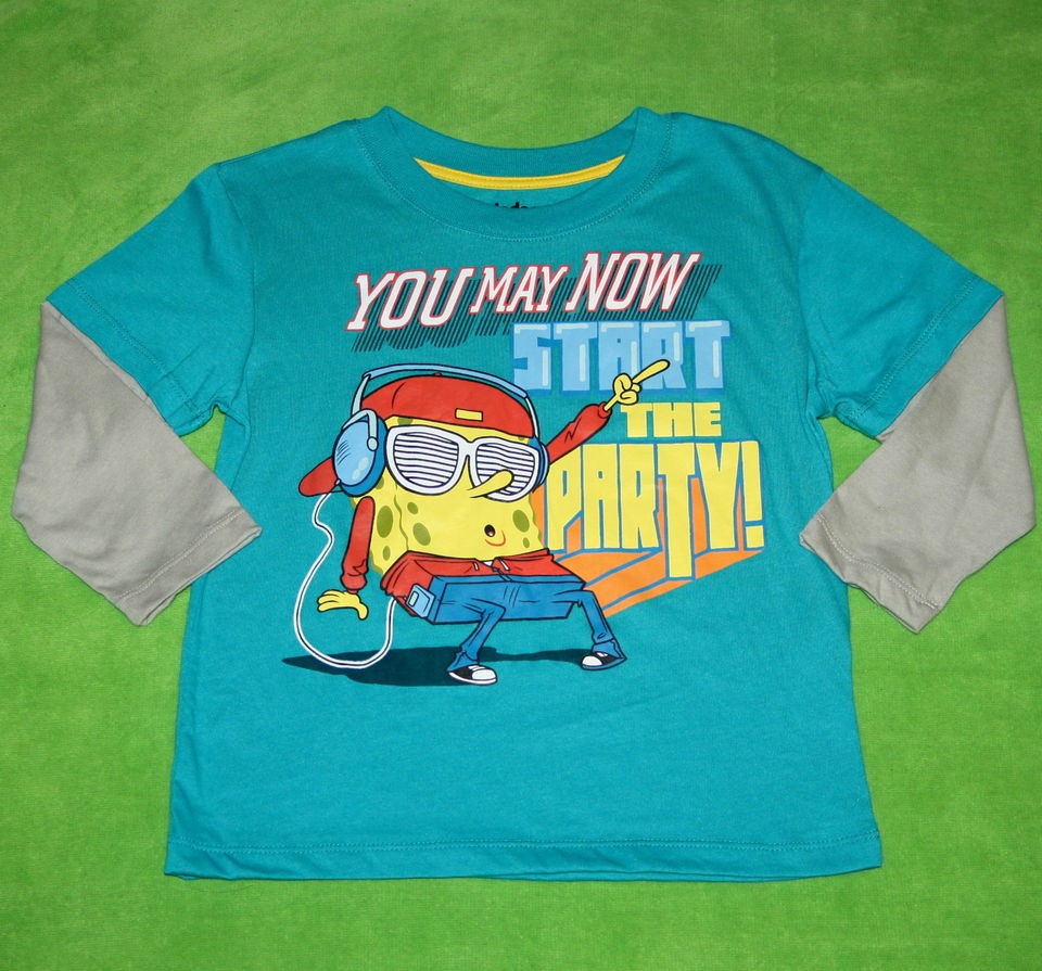 New Boy Spongebob You May Now Start The Party T Shirt Tee Size 4 5 