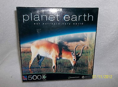 PUZZLE 500 PIECE RED LECHWE ANTELOPE PLANET EARTH SIZE = 19  X 14 