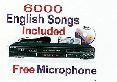 Karaoke Player Machine with *6000* English Pack with 1 Free 