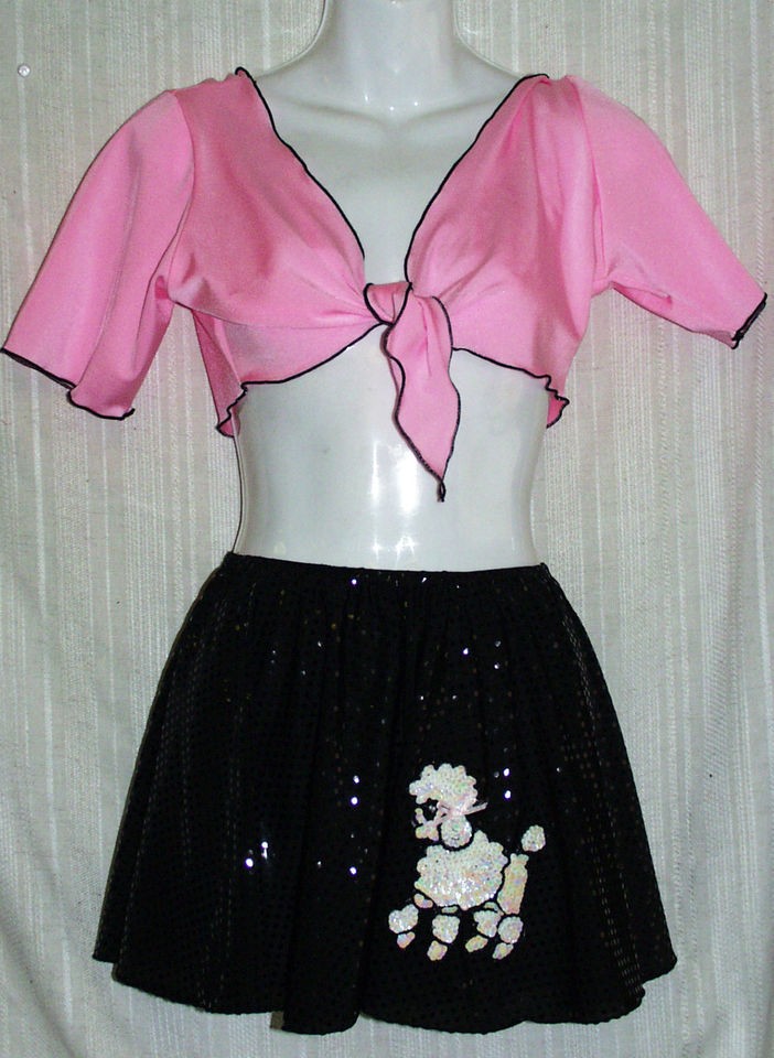 Sexy Halloween Costume 50s Poodle Skirt & Top~Sm~Med~Lrg~Custom~Ships 