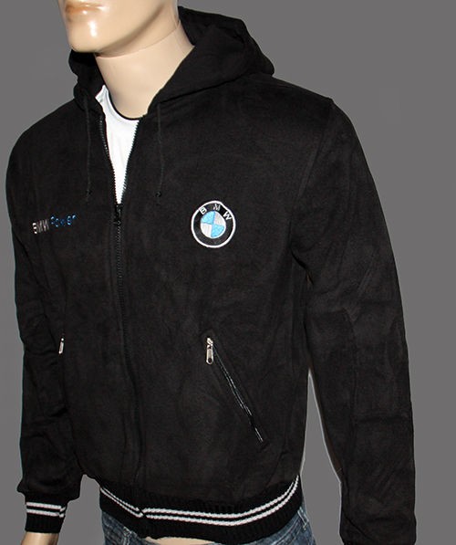 bmw fleece jacket parka with hood