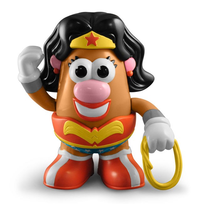   WOMAN Mrs. Potatohead Wearing her Tiara Bracelets & Lasso of Truth