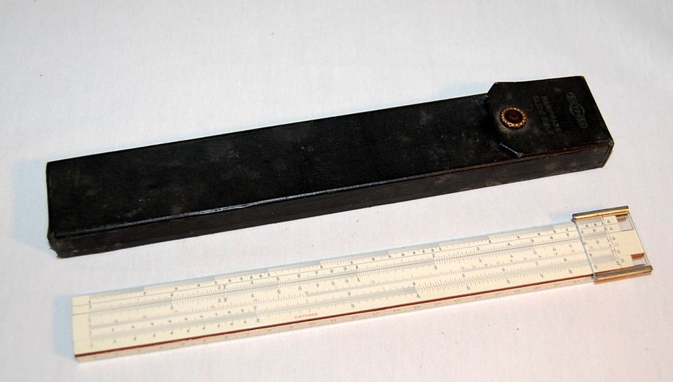 DIETZGEN 1750P MANIPHASE MANNHEIM 10 SLIDE RULE MAHOGANY/CELLU​LOID 