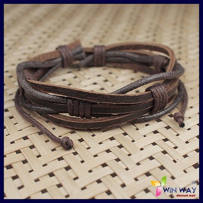 new hemp surfer tribal multiwrap men s leather bracelet from