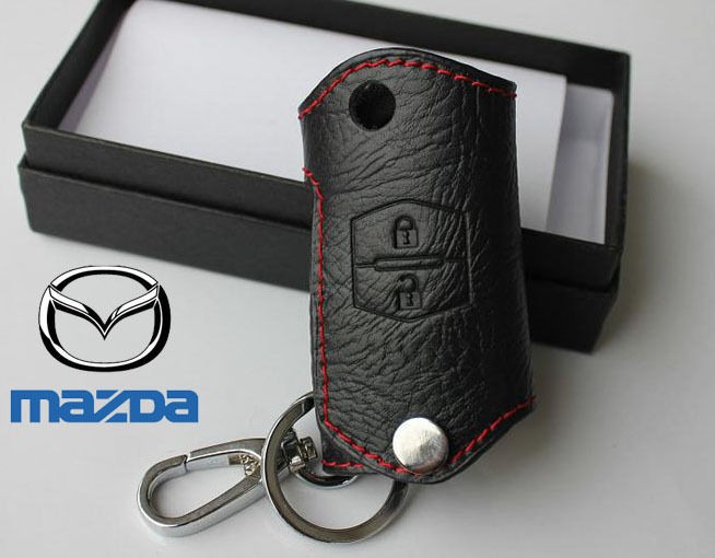   M3,5,M6, CX7 CX9 RX8 MX5 LEATHER KEY HOLDER CASE COVER REMOTE KEYCHAIN