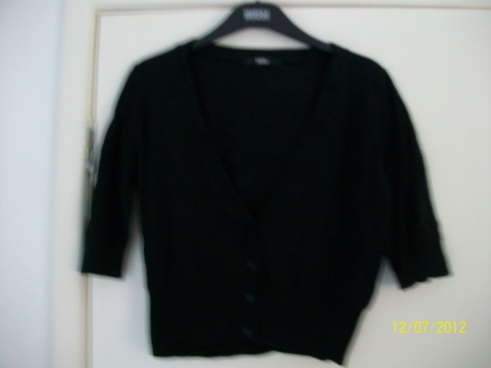 MARKS AND SPENCER LADIES CROP CARDI / SHRUG COTTON S/SLEEVE SIZES 6 TO 