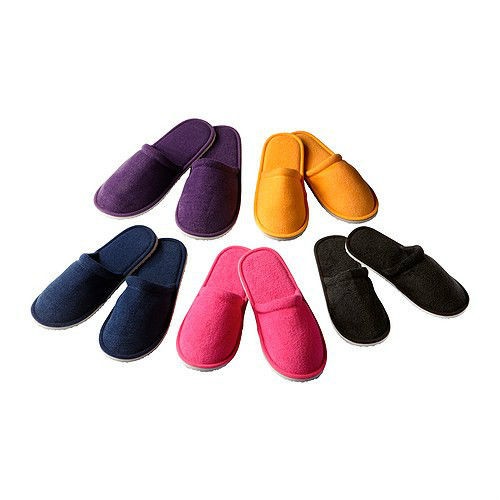 IKEA slippers S/M L/XL mens womens purple blue pink black yellow foot 