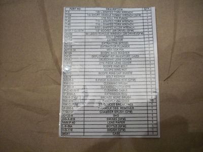 Barrett 50 cal M82/M107 Rifle  Military issue deployment kit Inventory 