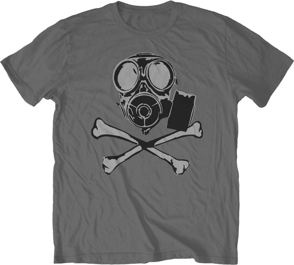 NEW Adult Size Dogpile Dog Pile Gas Mask Skull Crossbones Retro Look T 