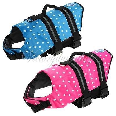 Size Pet Dog Saver Life Jacket Life vest Floatation Device Swimming 