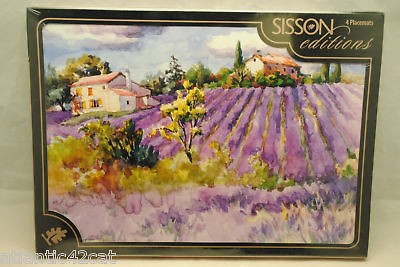 set 4 placemats lavender field hardboard w cork 12x16 time