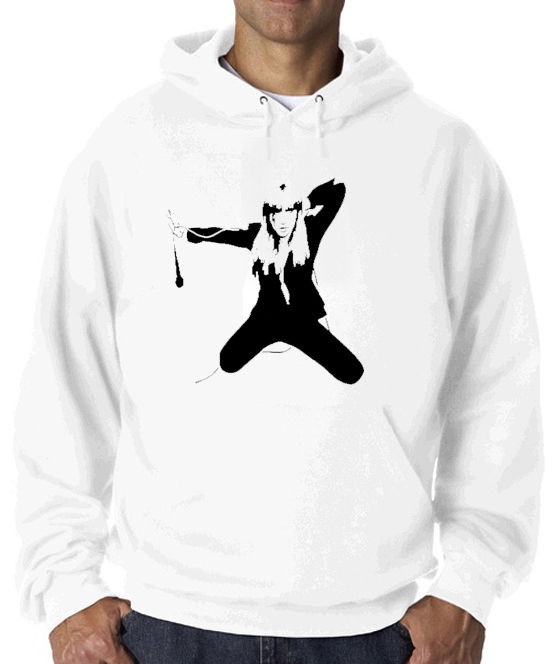 LADY GAGA HOODIE WHITE FROM SLIPSTREAM CLOTHING CLASSIC RETRO