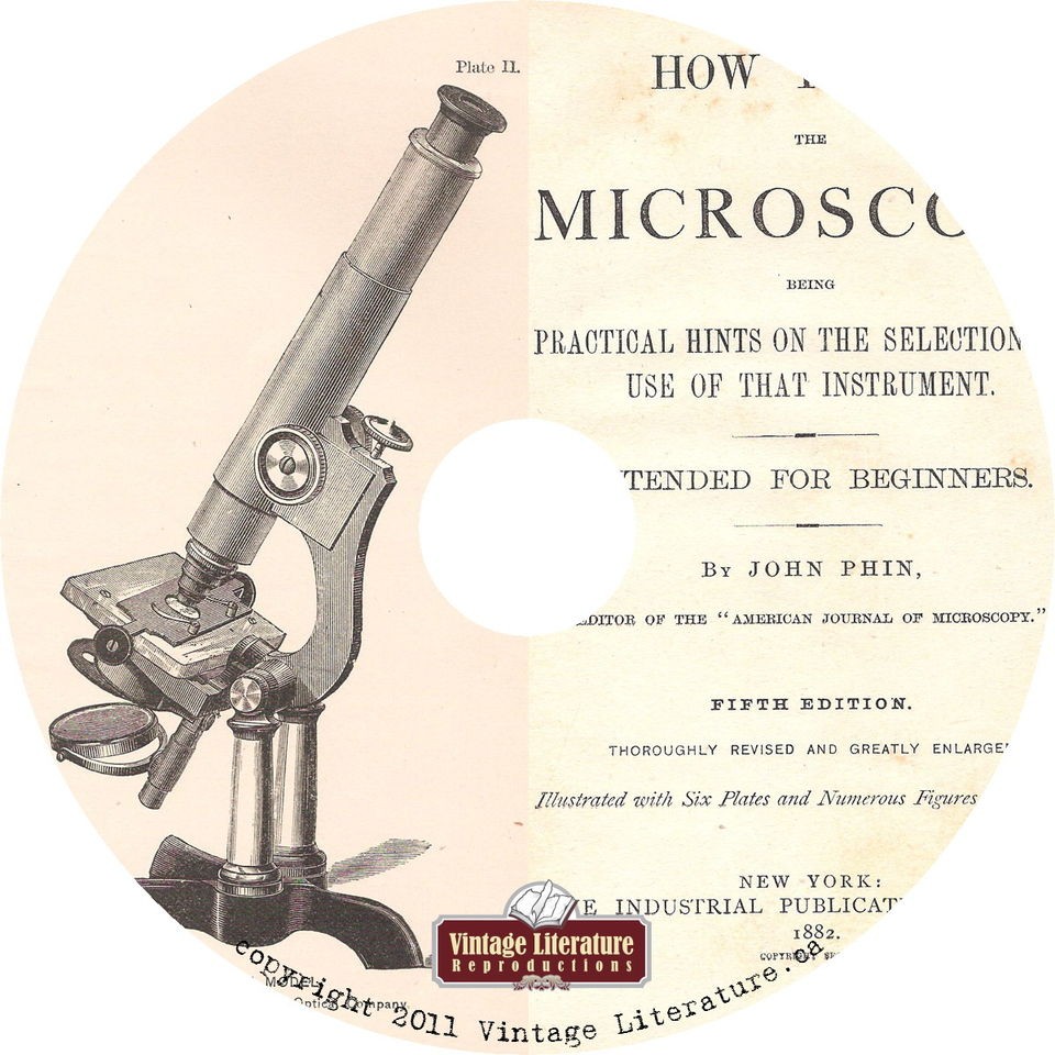 how to use the microscope vintage 1882 book on cd