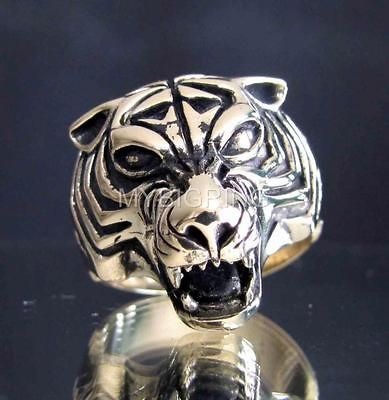 bronze hunter ring tiger panthera puma lion jaguar cat from