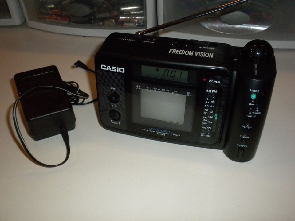 vintage casio tv clock radio mini freedom vision av 100