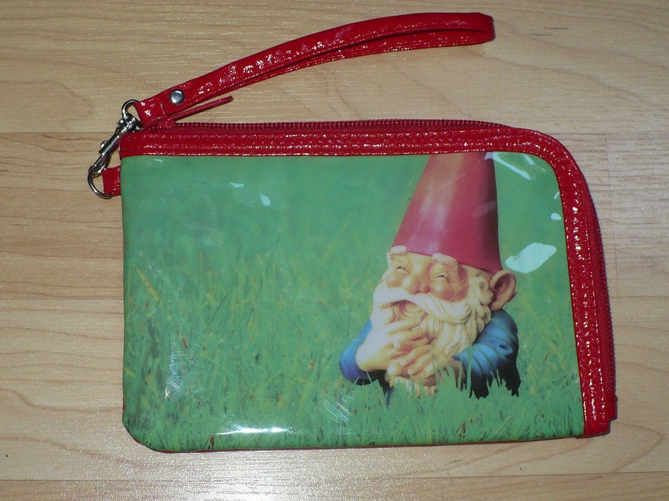 NEW GARDEN GNOME COIN PURSE WRISTLET BAG POUCH JAPAN KAWAII