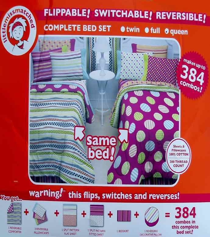 LITTLE MISS MATCHED POP ART DOTS QUEEN COMFORTER SHEETS 8PC BEDDING 